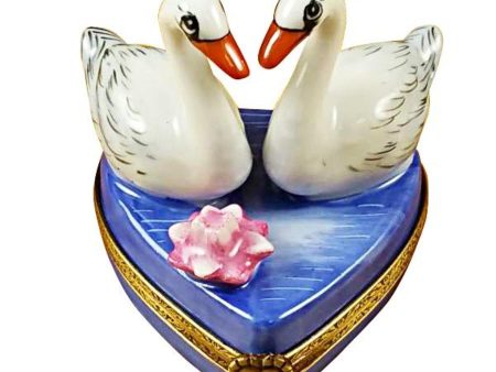 Two Swans on Heart Limoges on Sale