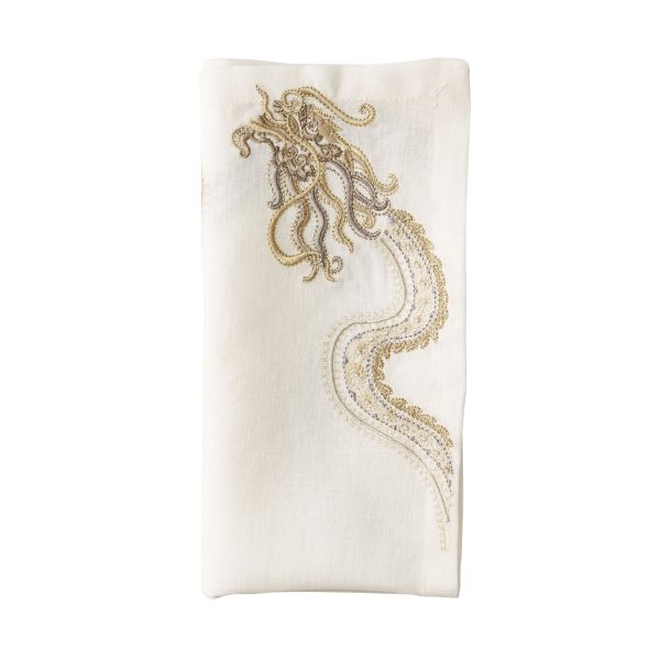 Imperial Dragon Napkin, White Gold Silver Online Sale