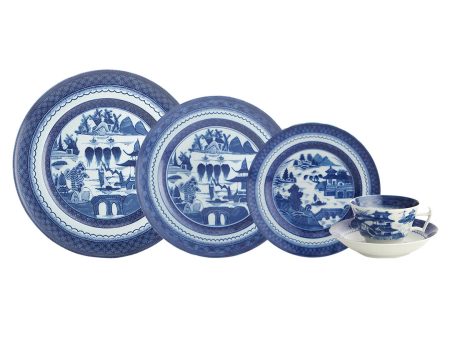 Blue Canton 5-Piece Place Setting For Sale