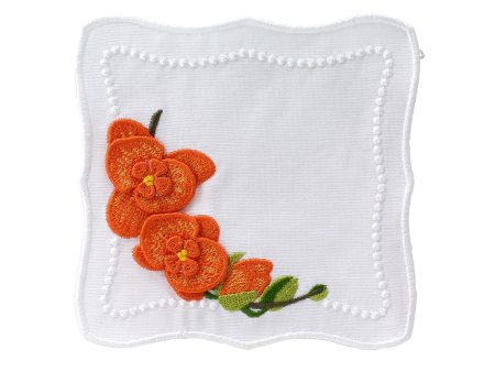 Orange Violeta Cocktail Napkins, Set of 4 For Discount