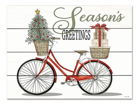 CIN3063PAL - Season s Greetings Bicycle - 16x12 on Sale